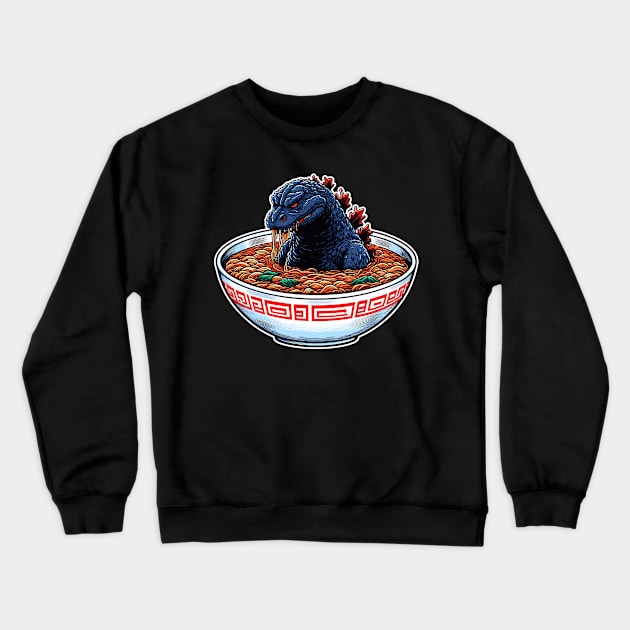 Godzilla Ramen 2 Crewneck Sweatshirt by Bentonhio